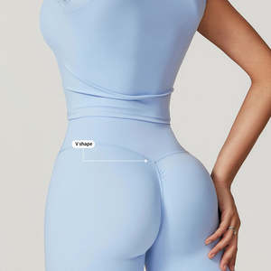 Ensemble de vêtements de sport pour femmes sur mesure, 2 pièces, uni, grande taille |   Tissu extensible quadridirectionnel recyclé à haute élasticité pour le yoga et la gym - Product Image 6