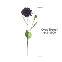 CL47001 Branche de fleur de dahlia artificielle en soie, branche décorative florale pour la maison, les arrangements de mariage et la décoration
