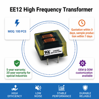 Transformateur à haute fréquence à impulsions variables pour LED, à noyau de ferrite EE12, personnalisable, fabriqué par un professionnel
