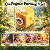 Projecteur portable à gros écran pour enfants, lampe d'histoires pour le camping et les voyages, jouet rechargeable 1800 mAh