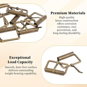 Lot de boucles à ardillon simple en laiton, boucles en métal bronze, quincaillerie pour ceintures, chaussures, sacs, accessoires de bricolage - Product Image 3