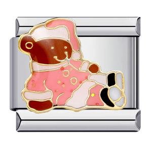 <b>Cute</b> Bear Italian Modular <b>Bracelet</b> Stainless Steel Bezel Setting DIY Elastic Splicing Bangle Unisex Everyday Wear - Product Image 3