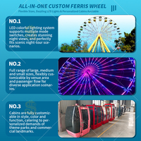 Grande Roue d'Extérieur en Acier de Haute Qualité pour Parc d'Attractions, Certifiée CE, Éclairage LED, Couleurs Personnalisables pour Centres Commerciaux