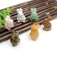 Lapin de Pâques sculpté en pierre naturelle et cristal, cadeaux de mariage pour invités, protection énergétique, décoration intérieure, cadeau spirituel