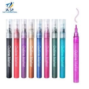 Bút Đánh Dấu Tự Phác Thảo Bút Đánh Dấu Phác Thảo Hai Đường Màu Bạc Kim Loại Bút Nhật Ký Bút Đánh Dấu Vĩnh Viễn Màu Cho Trẻ Em - Product Image 5