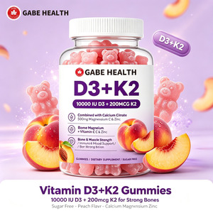วิตามินดี3 เค2 แบบกัมมี่ ยี่ห้อ OEM สำหรับผู้ใหญ่ ปริมาณ 10000 IU 200mcg MK7 แคลเซียม แมกนีเซียม ซิงค์ บำรุงกระดูก กล้ามเนื้อ และภูมิคุ้มกัน รับผลิตตามความต้องการ - Product Image 1