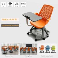 Chaise d'école à faible MOQ, chaise d'étudiant avec tablette d'écriture, chaise d'auditorium avec tablette d'écriture