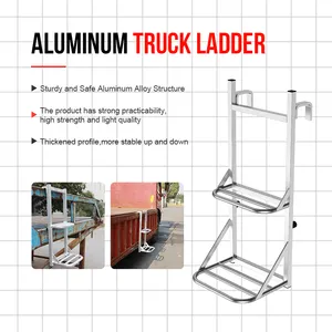 Safe And Convenient Wide Step Truck Ladder High Quality Light Duty Aluminum Truck Ladder