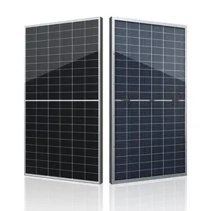 Alta Eficiência 595W 600W 605W 610W Módulo Solar Produto Metade Corte Bifacial Painel Solar Roof Mount Painel Solar