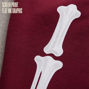 <b>Men's</b> <b>Burgundy</b> Custom Screen Print <b>Hoodie</b> and Sweatpants Set French Terry Pullover Pocket Tracksuit OEM - Product Image 4