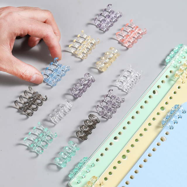 Transparent 4-Hole Binder Clips DIY Self-Made Coil Binding Machine Manual Power Book Holder Ring Coils Comb
