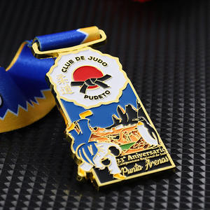 Medallas personalizadas de fábrica Medalla de arte marcial de aleación de Zinc de Metal de alta calidad Oro Esmalte 3D Logo Judo Jiu Jitsu Bjj Medalla - Product Image 3