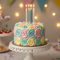 Bougies en forme de macaron colorées (5 pièces) - Cire de paraffine non parfumée pour fêtes, mariages et décoration intérieure
