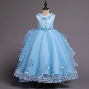 MQATZ Abito da Principessa per Bambine, Vestito Formale da Cerimonia, Stile Soffice e Fiabesco, Abito da Festa con Fiori per Bambine di <span class=keywords><strong>10</strong></span> Anni - Product Image 1