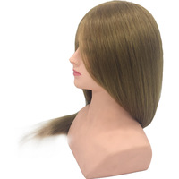 Tête de Mannequin d'Entraînement en Cheveux Naturels pour Coiffure et Barbier - Vente en Gros