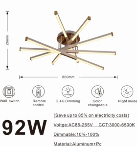 Hiện đại nhôm trắng LED trần đèn cho phòng khách phòng ngủ nhà thông minh chiếu sáng ưa thích ánh sáng Trần - Product Image 2