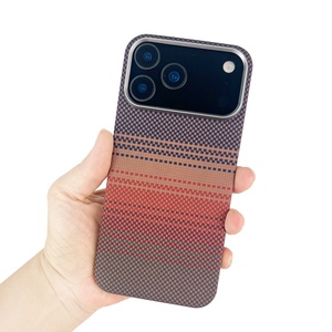Magnetic Wireless Charging Compatible Luxury Real Aramid Fiber Phone <strong>Case</strong> for iPhone 16 <strong>15</strong> 14 13 <strong>Pro</strong> Max Ultra-Thin Cover - Product Image 3