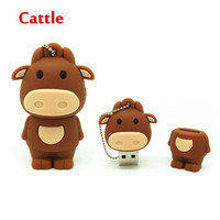 Gitra 100% animales personalizados USB dibujos animados buey Pendrive dragón conejo serpiente perro vaca memoria Flash Tigre caballo pollo mono USB Stick