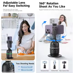 Portable Mini 360 Intelligent Gesture Recognition Auto Face Tracking <b>Gimbal</b> Remote Control Adjustable Height Stand - Product Image 3
