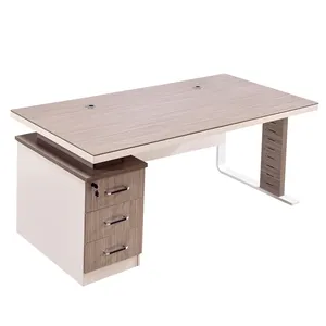 Brand new modern luxury office desk furniture L shape design solid wood boss table