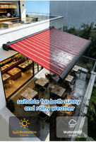 Auvents rétractables en aluminium robuste, tissu pare-soleil anti-UV et imperméable pour terrasse, patio et jardin