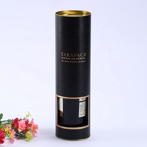 <strong>Custom</strong> Paper Round Cylinder Tube <strong>champagne</strong> <strong>Bottle</strong> Packaging Wine Gift Box with Window - Product Image 2