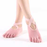 Bioserica Era - Chaussettes de yoga antidérapantes professionnelles les plus vendues - Chaussettes de danse à cinq doigts - Semelle souple - Chaussettes d'exercice d'intérieur