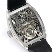 Montre mécanique manuelle de haute précision pour homme, de qualité supérieure, squelette, étanche, argentée, lumineuse, avec tourbillon central