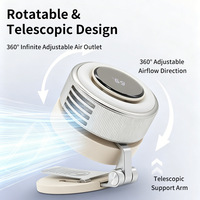 2026 Magnetische Halterung Mini Blattloser Elektrischer Tragbarer Clip-Ventilator 2000mAh 1-100 Geschwindigkeiten 360° ° Drehbarer USB-Ventilator mit LED-Licht