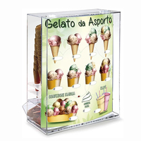 Présentoir de cornet de crème glacée en acrylique transparent en gros avec porte-cuillère (4 trous de diamètre 35 MM)