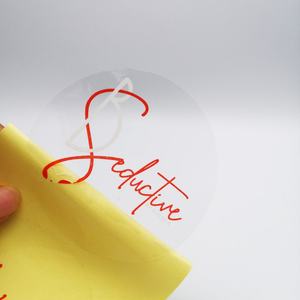 2020 Custom Design Transparent PVC Waterproof Adhesive <b>Sticker</b> Roll Secure Bottle Seal for Cosmetic Use 100 Pcs - Product Image 1