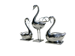 Sculpture d'art en acier inoxydable poli miroir, anti-corrosion, luxe, cygne/flamant rose, tailles personnalisables pour les hauts de gamme - Product Image 3