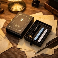 Coffret Cadeau Kit de Cire à Cacheter Métallique avec Tampon de Cachet Gravé Personnalisé et Bâtonnets de Cire pour Invitations de Mariage et Fournitures de Journalisation