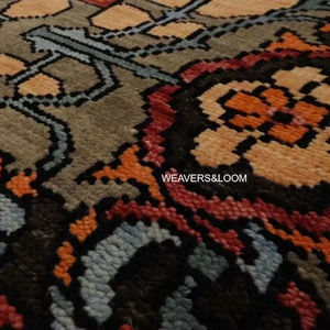 Alfombra Oriental de Lana Oushak Anudada a Mano de 8x10, Alfombra Turca de Vitral de Estilo Mission para Sala de Estar - Product Image 1