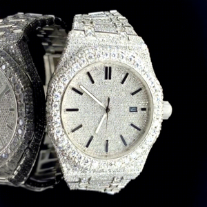 Hip Hop VVS1 Moissanite Diamond Stainless Steel <b>Watches</b> for Men 38mm Dial Sapphire Glass Automatic Movement Luxury <b>Iced</b> Design - Product Image 1