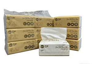 Papier mouchoir facial en boîte, en pâte de bois naturelle blanche, 4 plis, écologique, épaissi, doux, humectable, paquets individuels pour usage domestique - Product Image 4