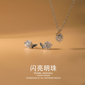 Ensemble collier et boucles d'oreilles papillon en perles brillantes, en alliage de cuivre, serti de griffes, bijoux cadeau, mode féminine - Product Image 1