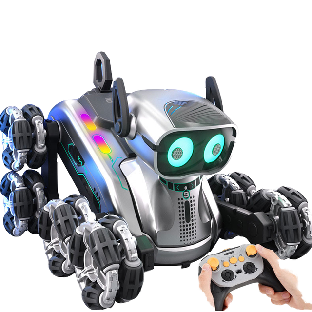 Remote-Controlled 8-Wheel Metal Dog Toy Children's Gesture Sensing Off-Road Vehicle Charger Car Stunt Climbing Ready-to-Go Auto