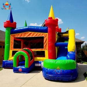 Château gonflable commercial en PVC avec toboggan et piscine, taille 5x6m, installation facile pour les fêtes - Product Image 6