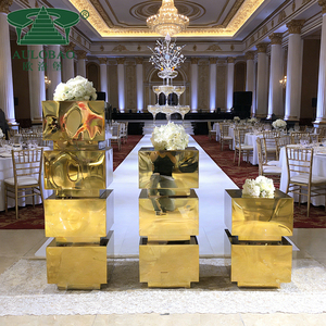 Soporte de pared de flores de decoración de boda de acero inoxidable dorado de tamaño personalizado - Product Image 3