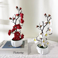 Nouvelles Branches Artificielles de Prunier Blanc et de Pommier des Neiges, Décoration Intérieure, Accessoires de Photographie pour Mariage et Nouvel An