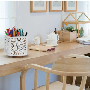 Organisateur de couverts en bois laqué carré rotatif pour comptoir de <span class=keywords><strong>cuisine</strong></span> et bureau - Product Image 2