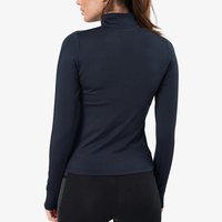 Nylon Spandex Elastique Slim Fit Femmes Top Gym En Cours D'exécution Veste Veste Zippée