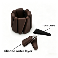 Poids de cheville et de poignet réglables en silicone marron chocolat 1LB 2LB, poids de cheville triangulaires pour le yoga, le Pilates et le fitness