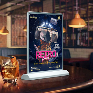 A4 A5 Máy tính để bàn hộp đèn Acrylic nhấp nháy LED ánh sáng bảng Menu hiển thị chủ đứng - Product Image 3