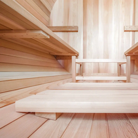 Bak Mandi Spa Luar Ruangan Kayu Hemlock Solid Tradisional Modern, Kombinasi Sauna Kering dan Shower Uap Pribadi, Kontrol Komputer, Jendela Transom