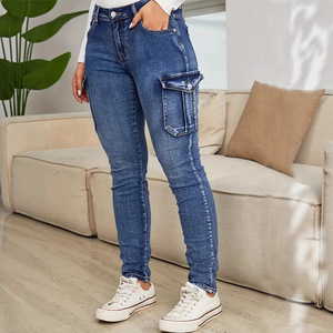 <span class=keywords><strong>Jeans</strong></span> in denim a <span class=keywords><strong>vita</strong></span> <span class=keywords><strong>bassa</strong></span>, stile europeo-americano, ad alta elasticità, alla moda, slim fit, con tasche laterali, <span class=keywords><strong>skinny</strong></span>, dal design distintivo - Product Image 2