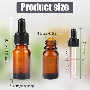 Flacons à <span class=keywords><strong>pipette</strong></span> <span class=keywords><strong>Flacon</strong></span> compte-gouttes en <span class=keywords><strong>verre</strong></span> brun de <span class=keywords><strong>10</strong></span> <span class=keywords><strong>ml</strong></span> Flacons à paille en <span class=keywords><strong>verre</strong></span> ambré pour huiles essentielles Parfum Parfums Échantillon liquide - Product Image 5
