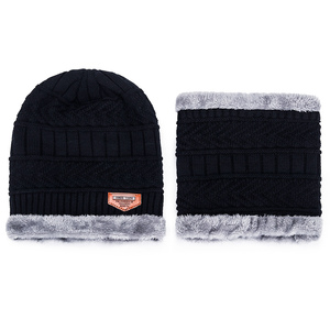 Ensembles de bonnets et d'écharpes <span class=keywords><strong>pour</strong></span> hommes en tricot thermique <span class=keywords><strong>pour</strong></span> l'équitation et l'hiver - Product Image 2