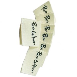 High Quality Factory Custom Clothing Patches <b>Labels</b> Direct Organic Cotton Fabric Tag <b>Labels</b> Custom Woven <b>Label</b> for Apparel - Product Image 2